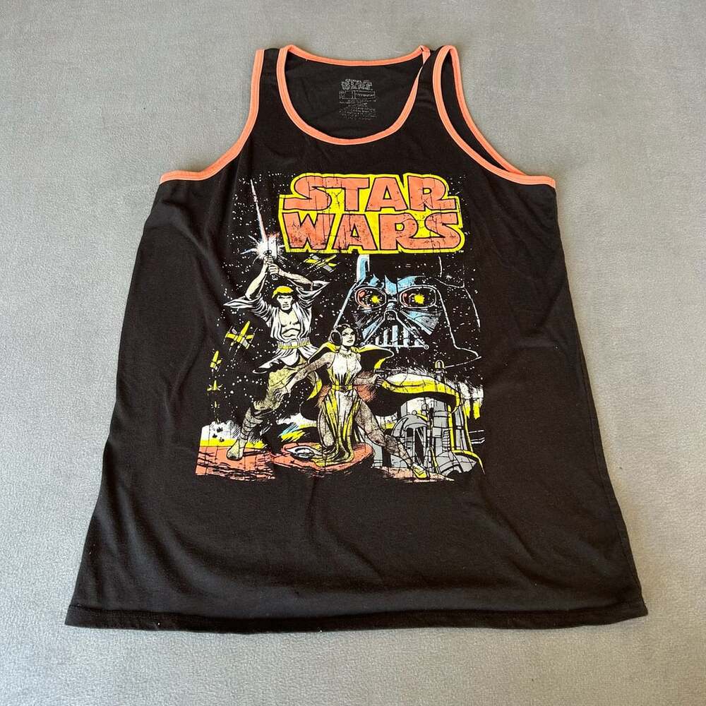 Star Wars Retro Graphic Print Mens Medium Black Tank Top